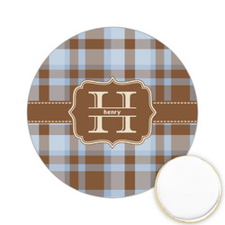 Two Color Plaid Printed Cookie Topper - 2.15" (Personalized)