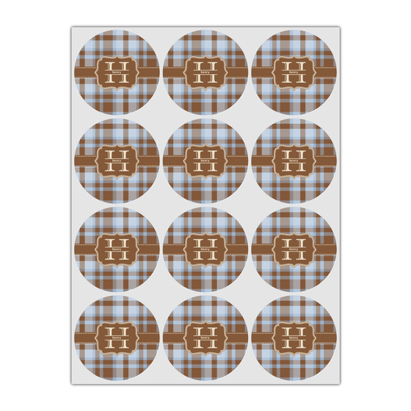 Two Color Plaid Icing Circle - Small - Set of 12
