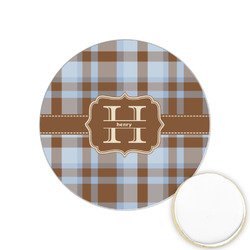 Two Color Plaid Printed Cookie Topper - 1.25" (Personalized)