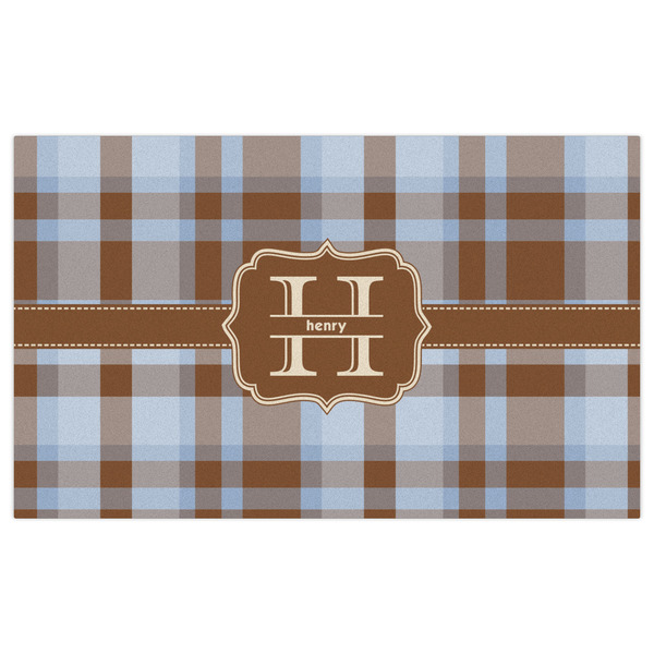 Two Color Plaid Indoor / Outdoor Rug - 3'x5' - Front Flat