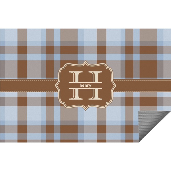 Custom Two Color Plaid Indoor / Outdoor Rug - 4'x6' (Personalized)