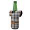 Two Color Plaid Jersey Bottle Cooler - ANGLE (on bottle)