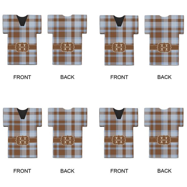 Two Color Plaid Jersey Bottle Cooler - Set of 4 - APPROVAL