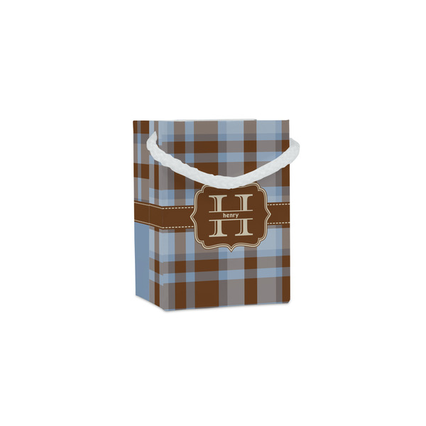 Custom Two Color Plaid Jewelry Gift Bags (Personalized)