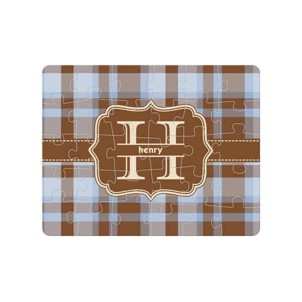 Custom Two Color Plaid 30 pc Jigsaw Puzzle (Personalized)