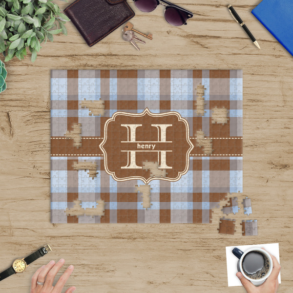 Two Color Plaid Jigsaw Puzzle 500 Piece - In Context