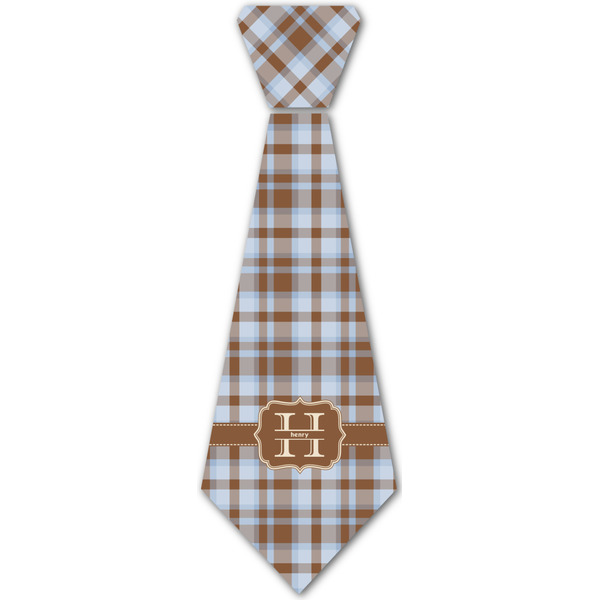 Custom Two Color Plaid Iron On Tie - 4 Sizes w/ Name and Initial