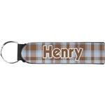 Two Color Plaid Neoprene Keychain Fob (Personalized)