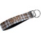 Two Color Plaid Webbing Keychain FOB with Metal