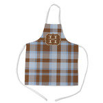 Two Color Plaid Kid's Apron w/ Name and Initial