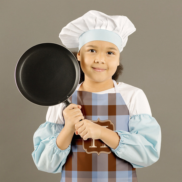 Two Color Plaid Kid's Aprons - Medium - Lifestyle