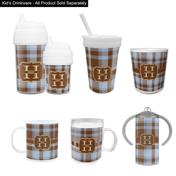 Two Color Plaid Kid's Drinkware - Customized & Personalized