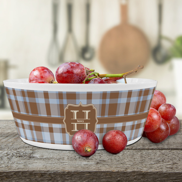 Two Color Plaid Kids Bowls - LIFESTYLE