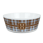 Two Color Plaid Kid's Bowl (Personalized)