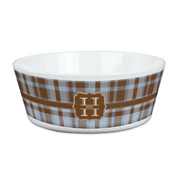 Two Color Plaid Kid's Bowl (Personalized)