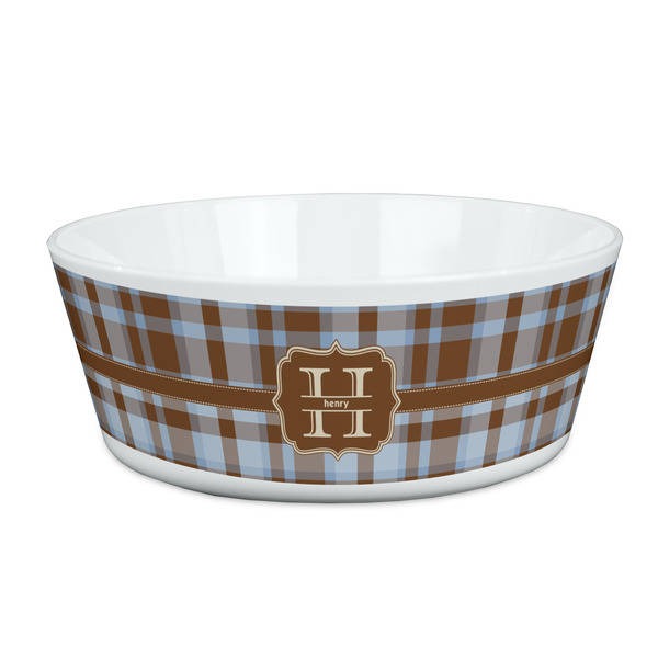 Custom Two Color Plaid Kid's Bowl (Personalized)