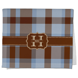 Two Color Plaid Kitchen Towel - Poly Cotton w/ Name and Initial