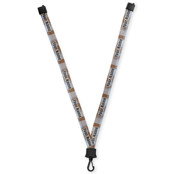 Custom Two Color Plaid Lanyard (Personalized)