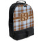 Two Color Plaid Large Backpack - Black - Angled View