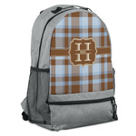 Two Color Plaid Backpack - Grey (Personalized)