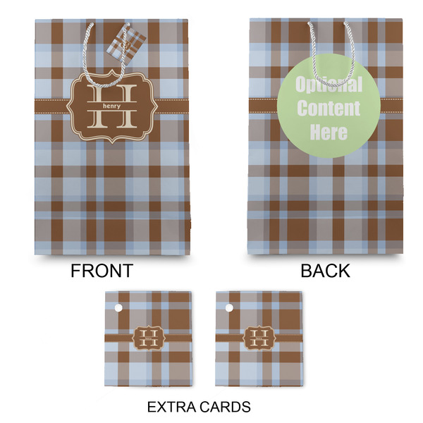 Two Color Plaid Large Gift Bag - Approval
