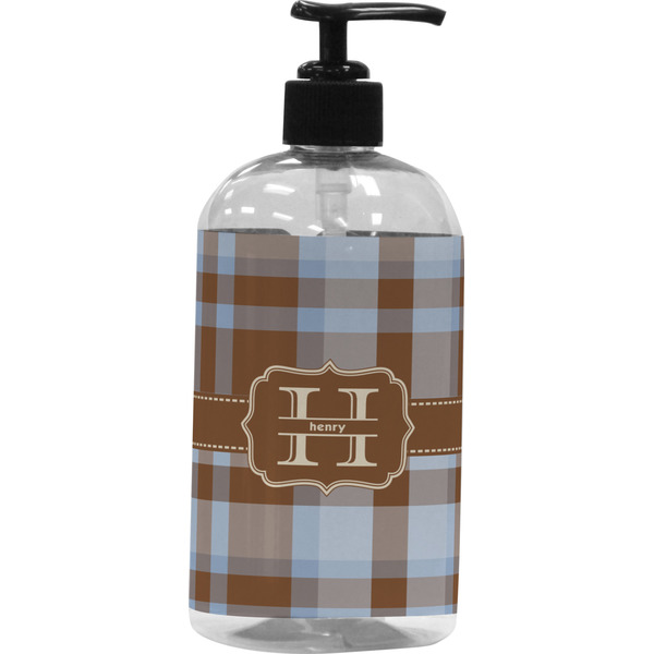 Custom Two Color Plaid Plastic Soap / Lotion Dispenser (Personalized)