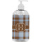 Two Color Plaid Plastic Soap / Lotion Dispenser (16 oz - Large - White) (Personalized)