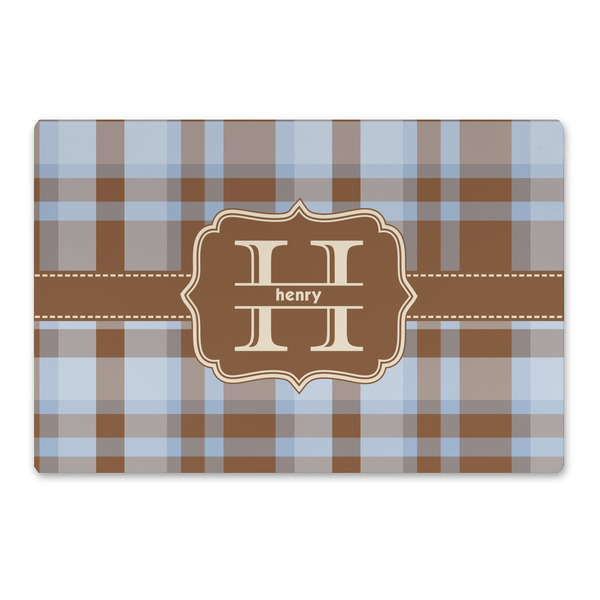 Custom Two Color Plaid Large Rectangle Car Magnet (Personalized)