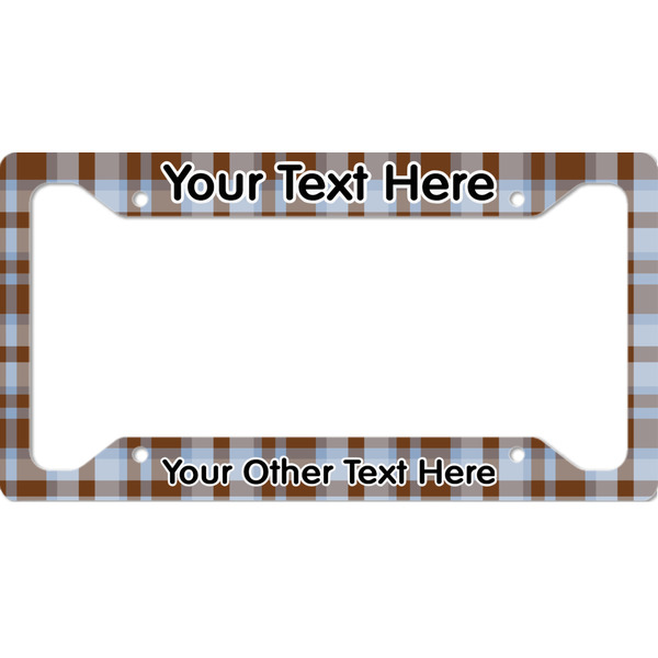 Custom Two Color Plaid License Plate Frame - Style A (Personalized)