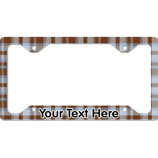 Custom Two Color Plaid License Plate Frame - Style C (Personalized)