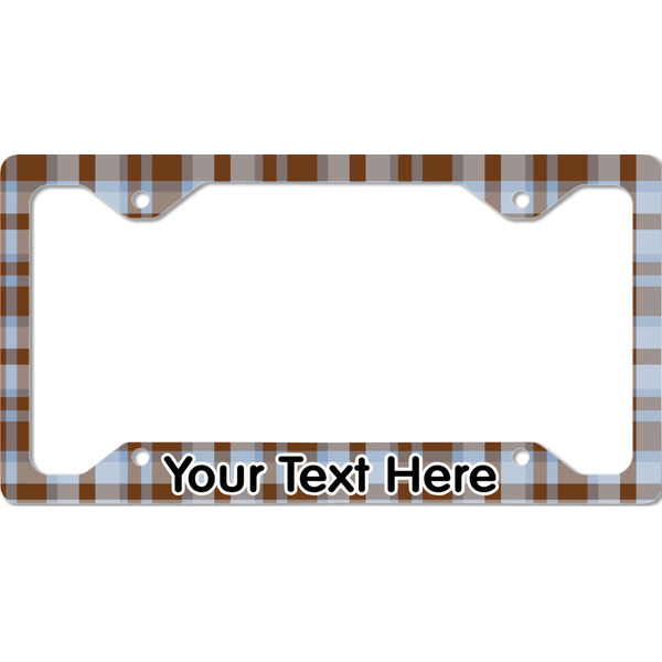 Two Color Plaid License Plate Frame - Style C