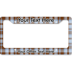 Two Color Plaid License Plate Frame - Style B (Personalized)