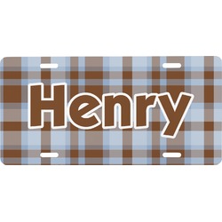 Two Color Plaid Front License Plate (Personalized)