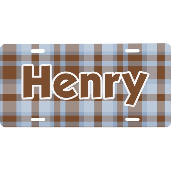 Custom Two Color Plaid Front License Plate (Personalized)