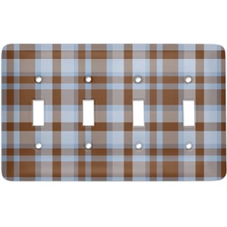 Two Color Plaid Light Switch Cover (4 Toggle Plate)