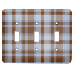 Two Color Plaid Light Switch Cover (3 Toggle Plate)