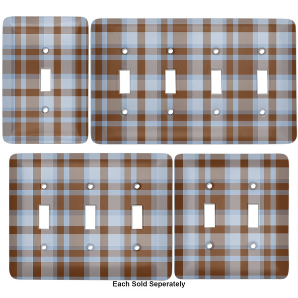 Two Color Plaid Light Switch Covers all sizes