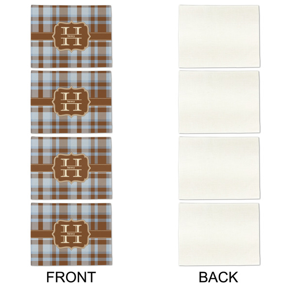 Two Color Plaid Linen Placemat - APPROVAL Set of 4 (single sided)