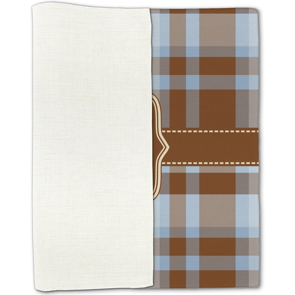 Two Color Plaid Linen Placemat - Folded Half
