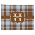 Two Color Plaid Single-Sided Linen Placemat - Single w/ Name and Initial
