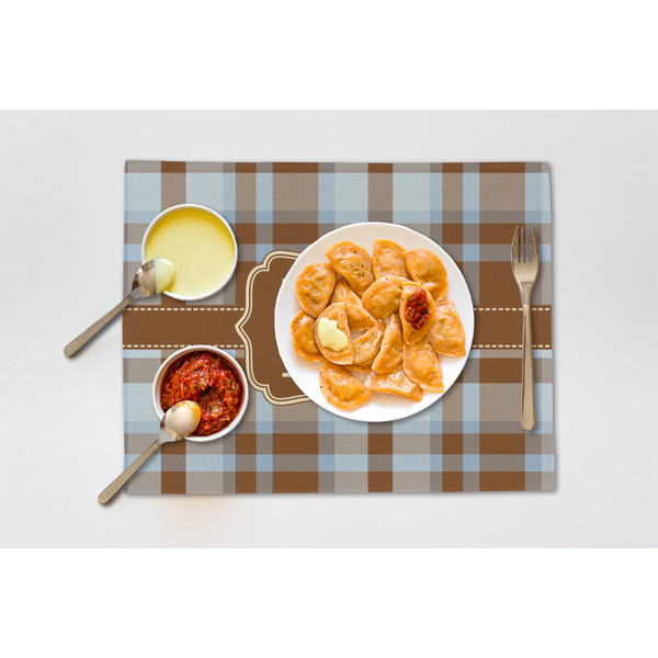 Two Color Plaid Linen Placemat - Lifestyle (single)