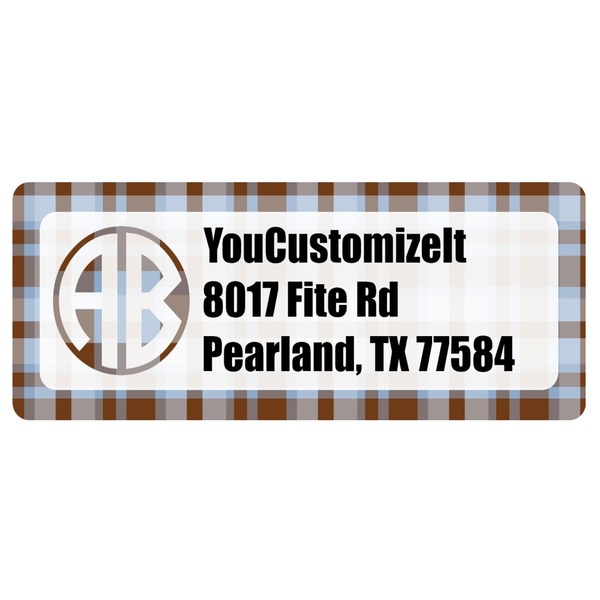 Custom Two Color Plaid Return Address Labels (Personalized)