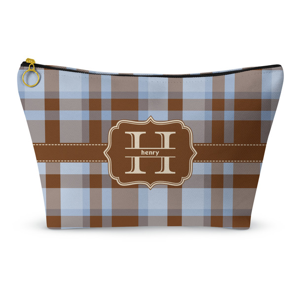 Custom Two Color Plaid Makeup Bag - Small - 8.5"x4.5" (Personalized)