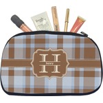 Two Color Plaid Makeup / Cosmetic Bag - Medium (Personalized)
