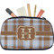 Two Color Plaid Makeup / Cosmetic Bag - Medium (Personalized)