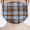 Two Color Plaid Mask - Pleated (new) Front View on Girl