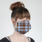 Two Color Plaid Mask - Quarter View on Girl
