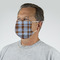 Two Color Plaid Mask - Quarter View on Guy