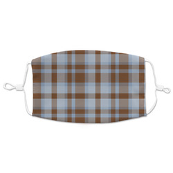 Two Color Plaid Adult Cloth Face Mask - XLarge