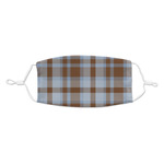Two Color Plaid Kid's Cloth Face Mask